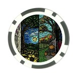 Four Assorted Illustrations Collage Winter Autumn Summer Picture Poker Chip Card Guard (10 pack) Front