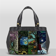 Four Assorted Illustrations Collage Winter Autumn Summer Picture Oversize Office Handbag by danenraven