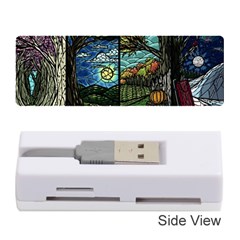 Four Assorted Illustrations Collage Winter Autumn Summer Picture Memory Card Reader (stick) by danenraven