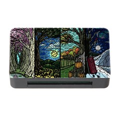 Four Assorted Illustrations Collage Winter Autumn Summer Picture Memory Card Reader With Cf by danenraven