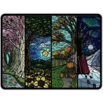 Four Assorted Illustrations Collage Winter Autumn Summer Picture Two Sides Fleece Blanket (Large) 80 x60  Blanket Front