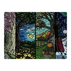 Four Assorted Illustrations Collage Winter Autumn Summer Picture Two Sides Premium Plush Fleece Blanket (mini) by danenraven