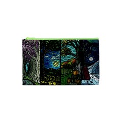 Four Assorted Illustrations Collage Winter Autumn Summer Picture Cosmetic Bag (xs) by danenraven