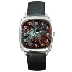 Abstract Pattern Design Art Wallpaper Tracery Texture Square Metal Watch by danenraven