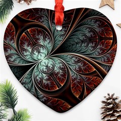 Abstract Pattern Design Art Wallpaper Tracery Texture Heart Ornament (two Sides) by danenraven