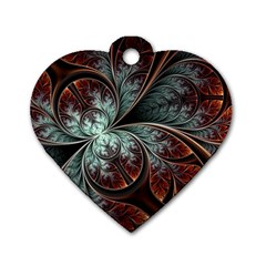 Abstract Pattern Design Art Wallpaper Tracery Texture Dog Tag Heart (one Side) by danenraven