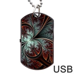 Abstract Pattern Design Art Wallpaper Tracery Texture Dog Tag Usb Flash (one Side) by danenraven