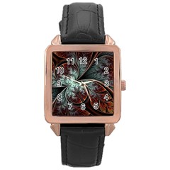 Abstract Pattern Design Art Wallpaper Tracery Texture Rose Gold Leather Watch  by danenraven