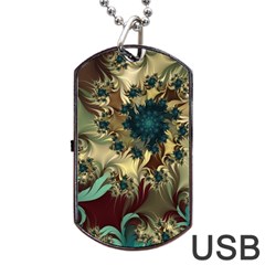 Abstract Design Pattern Art Wallpaper Texture Floral Dog Tag USB Flash (One Side)