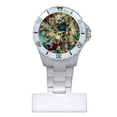 Abstract Design Pattern Art Wallpaper Texture Floral Plastic Nurses Watch