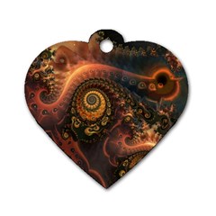 Paisley Abstract Fabric Pattern Floral Art Design Flower Dog Tag Heart (two Sides) by danenraven