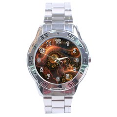 Paisley Abstract Fabric Pattern Floral Art Design Flower Stainless Steel Analogue Watch by danenraven