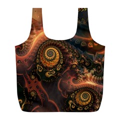 Paisley Abstract Fabric Pattern Floral Art Design Flower Full Print Recycle Bag (l) by danenraven