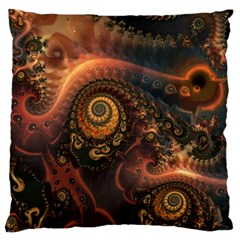 Paisley Abstract Fabric Pattern Floral Art Design Flower Large Premium Plush Fleece Cushion Case (one Side) by danenraven