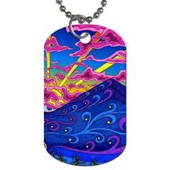 Abstract Paisley Art Pattern Design Fabric Floral Decoration Dog Tag (one Side) by danenraven