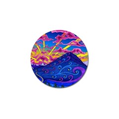 Abstract Paisley Art Pattern Design Fabric Floral Decoration Golf Ball Marker by danenraven