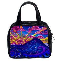 Abstract Paisley Art Pattern Design Fabric Floral Decoration Classic Handbag (two Sides) by danenraven