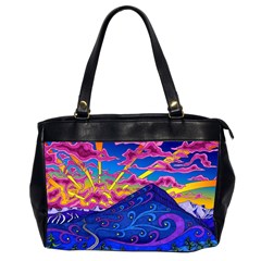 Abstract Paisley Art Pattern Design Fabric Floral Decoration Oversize Office Handbag (2 Sides) by danenraven