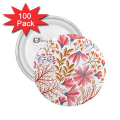 Flowers Pattern Seamless Floral Floral Pattern 2.25  Buttons (100 pack) 