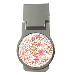 Flowers Pattern Seamless Floral Floral Pattern Money Clips (Round) 