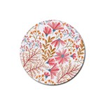 Flowers Pattern Seamless Floral Floral Pattern Rubber Coaster (Round) Front