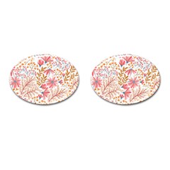 Flowers Pattern Seamless Floral Floral Pattern Cufflinks (Oval)