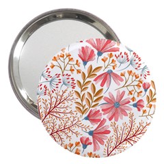 Flowers Pattern Seamless Floral Floral Pattern 3  Handbag Mirrors