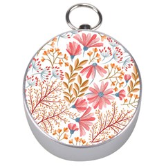 Flowers Pattern Seamless Floral Floral Pattern Silver Compasses