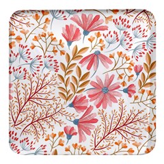 Flowers Pattern Seamless Floral Floral Pattern Square Glass Fridge Magnet (4 pack)