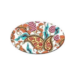 Flowers Pattern Texture White Background Paisley Sticker Oval (10 pack)