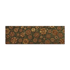 Brown And Green Floral Print Textile Ornament Pattern Texture Sticker Bumper (10 pack)