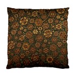 Brown And Green Floral Print Textile Ornament Pattern Texture Standard Cushion Case (Two Sides) Back