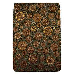 Brown And Green Floral Print Textile Ornament Pattern Texture Removable Flap Cover (S)