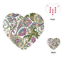 Flowers Pattern Texture White Background Design Floral Playing Cards Single Design (heart)