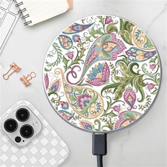 Flowers Pattern Texture White Background Design Floral Wireless Fast Charger(white) by danenraven