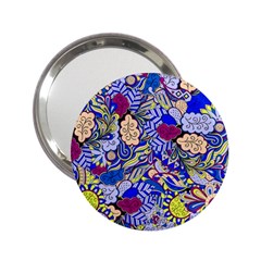 Blue Yellow Background Pattern Vector Texture Paisley 2 25  Handbag Mirrors by danenraven