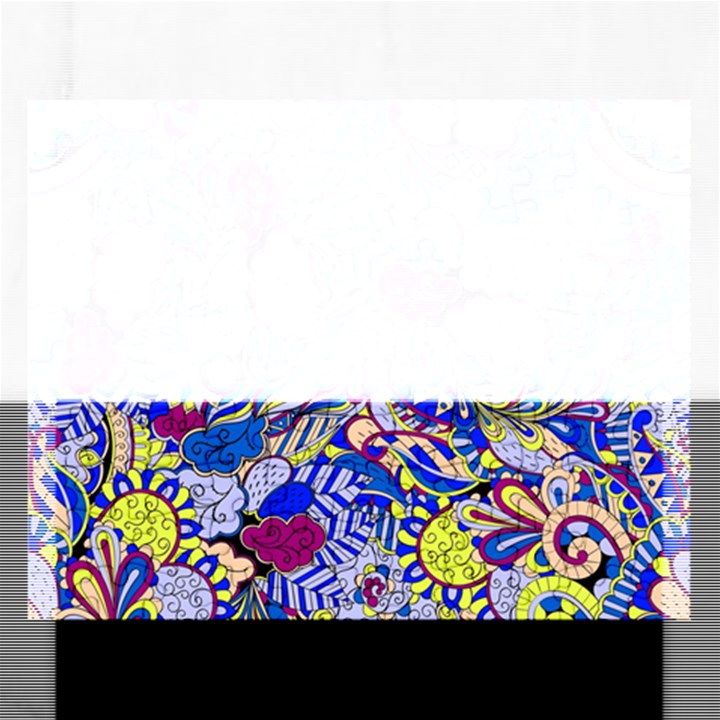 Blue Yellow Background Pattern Vector Texture Paisley Rectangular Jigsaw Puzzl