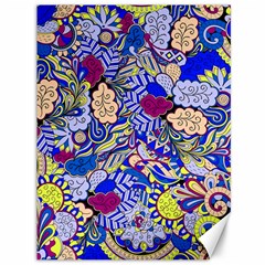 Blue Yellow Background Pattern Vector Texture Paisley Canvas 36  X 48  by danenraven