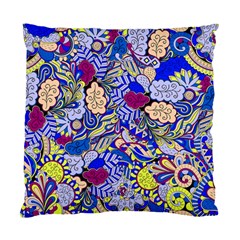 Blue Yellow Background Pattern Vector Texture Paisley Standard Cushion Case (two Sides) by danenraven