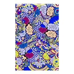 Blue Yellow Background Pattern Vector Texture Paisley Shower Curtain 48  X 72  (small)  by danenraven