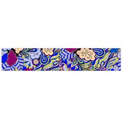 Blue Yellow Background Pattern Vector Texture Paisley Large Premium Plush Fleece Scarf 