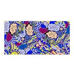 Blue Yellow Background Pattern Vector Texture Paisley Satin Wrap 35  X 70  by danenraven