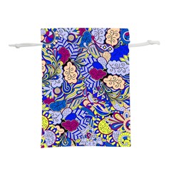 Blue Yellow Background Pattern Vector Texture Paisley Lightweight Drawstring Pouch (s) by danenraven