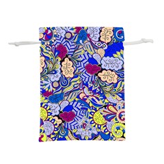 Blue Yellow Background Pattern Vector Texture Paisley Lightweight Drawstring Pouch (l) by danenraven