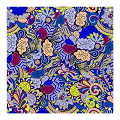 Blue Yellow Background Pattern Vector Texture Paisley Banner And Sign 3  X 3  by danenraven