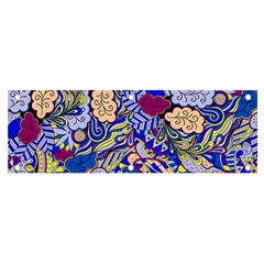 Blue Yellow Background Pattern Vector Texture Paisley Banner And Sign 6  X 2 