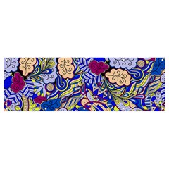 Blue Yellow Background Pattern Vector Texture Paisley Banner And Sign 12  X 4  by danenraven