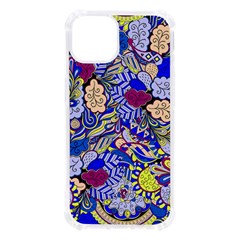 Blue Yellow Background Pattern Vector Texture Paisley Iphone 13 Tpu Uv Print Case