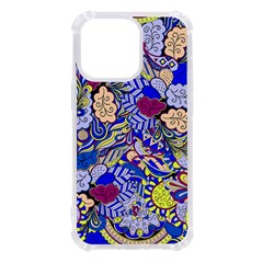 Blue Yellow Background Pattern Vector Texture Paisley Iphone 13 Pro Tpu Uv Print Case