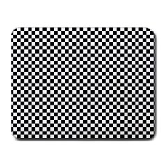 Black And White Checkerboard Background Board Checker Small Mousepad by Cowasu